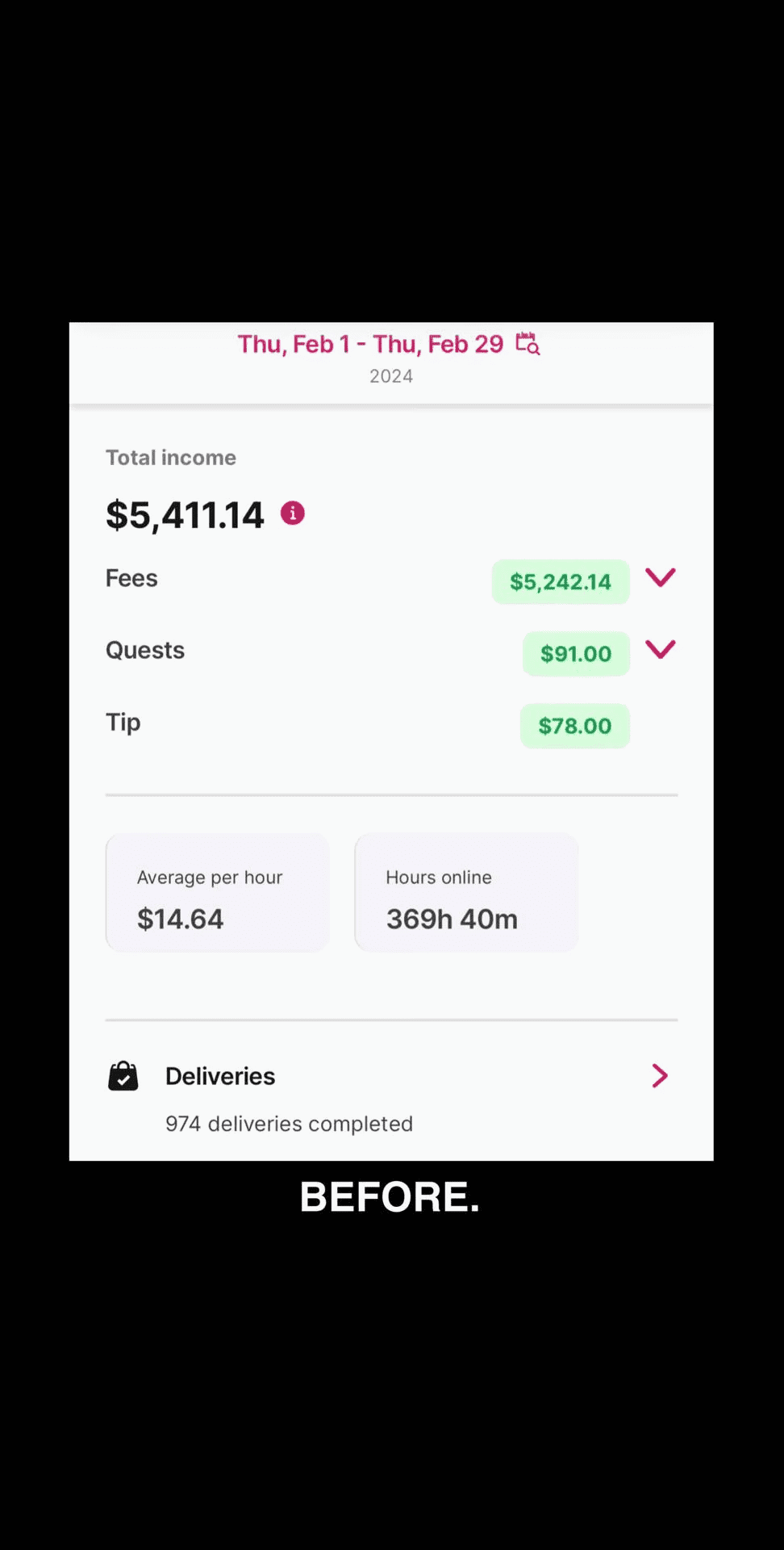 Bryan's earnings in Feb