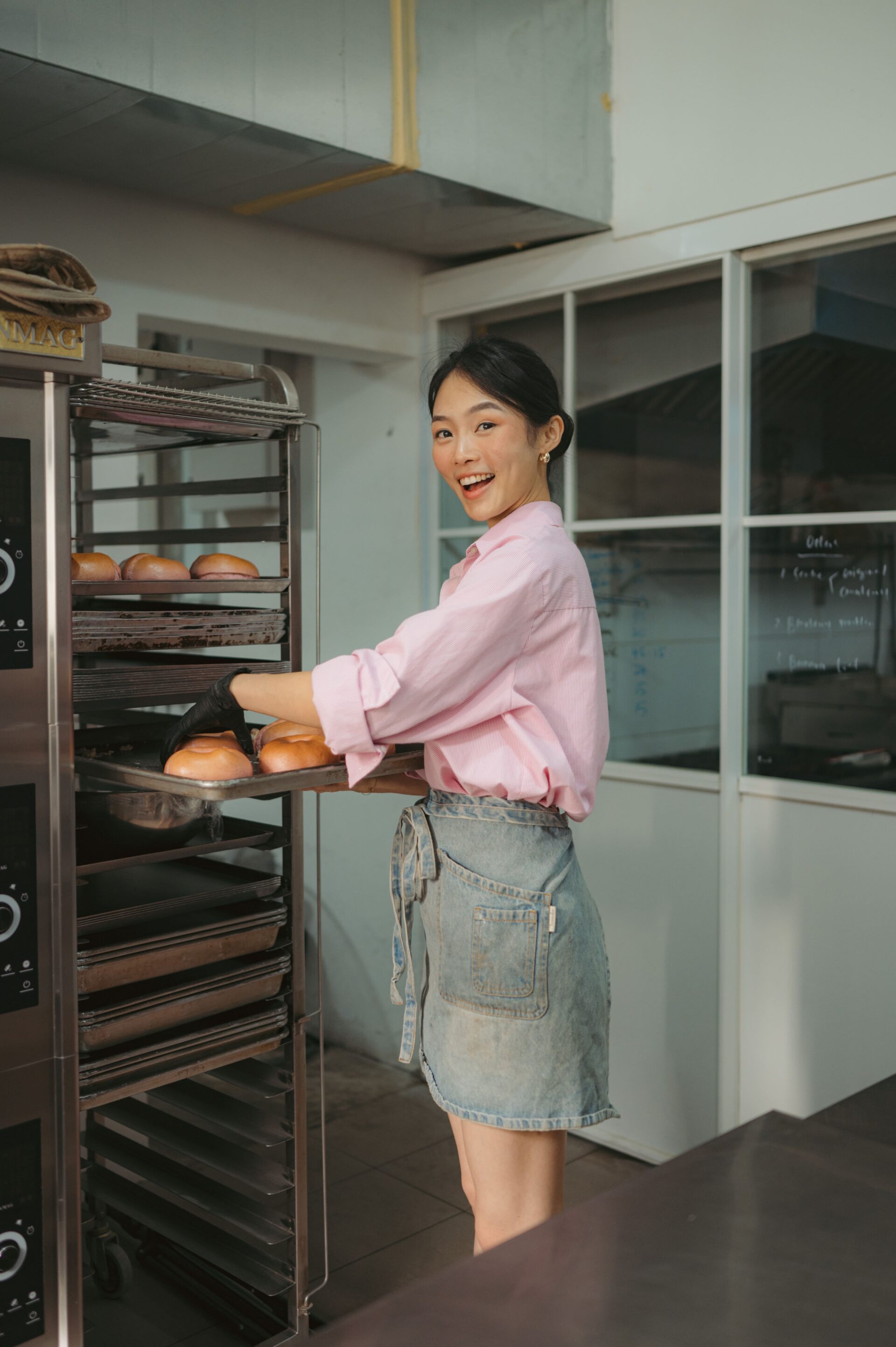 Claire baking bagels