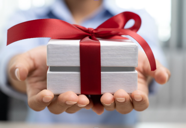 closeup of gift