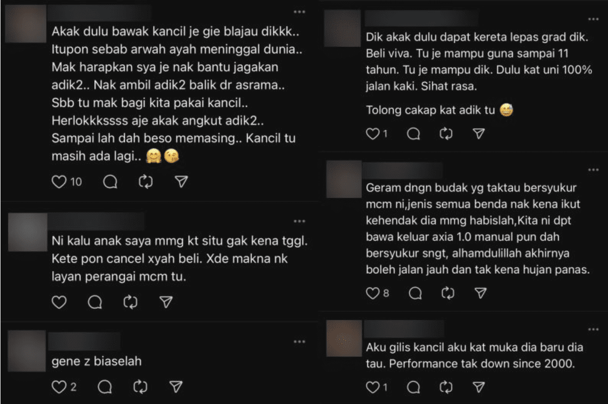 Comment_Axia over Myvi, msian teen upset