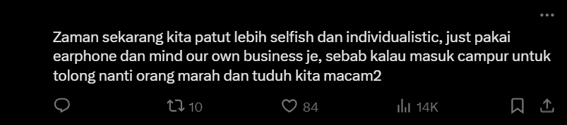 Comment be selfish
