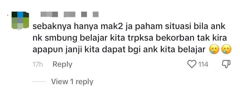 M’sian Mother Pawns Gold Bracelet She Had For Her Wedding To Buy Laptop For Daughter - comment