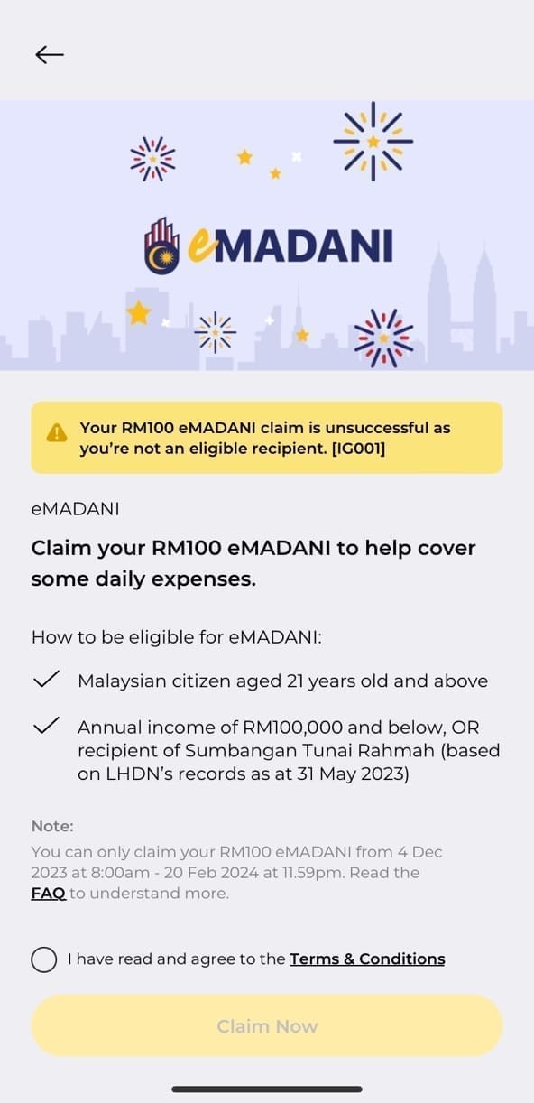 eMADANI rejected