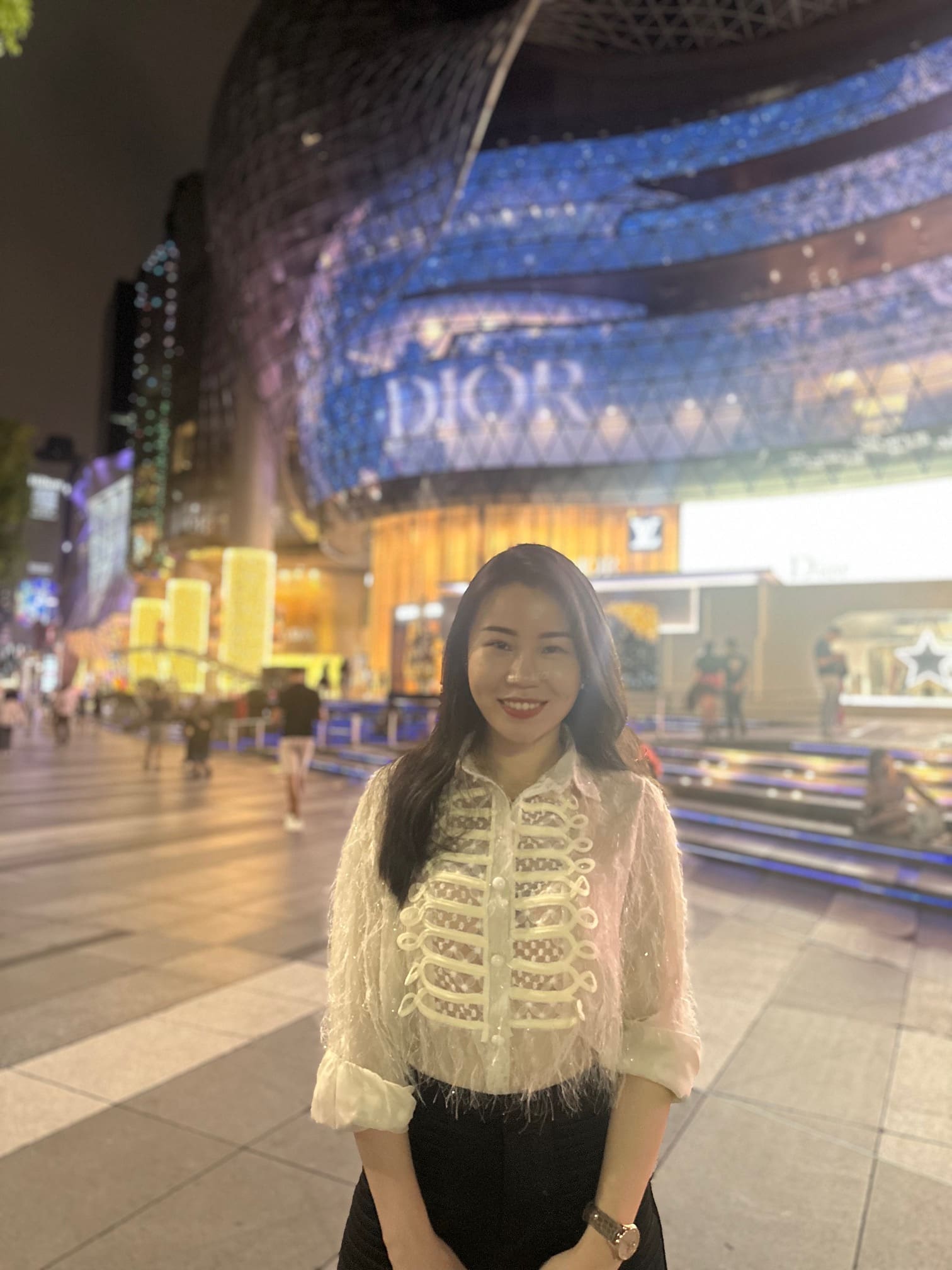 Eugenia Poon outside a mall in SG
