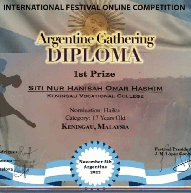 Siti Nur Hanisah Omar Hashim's cert