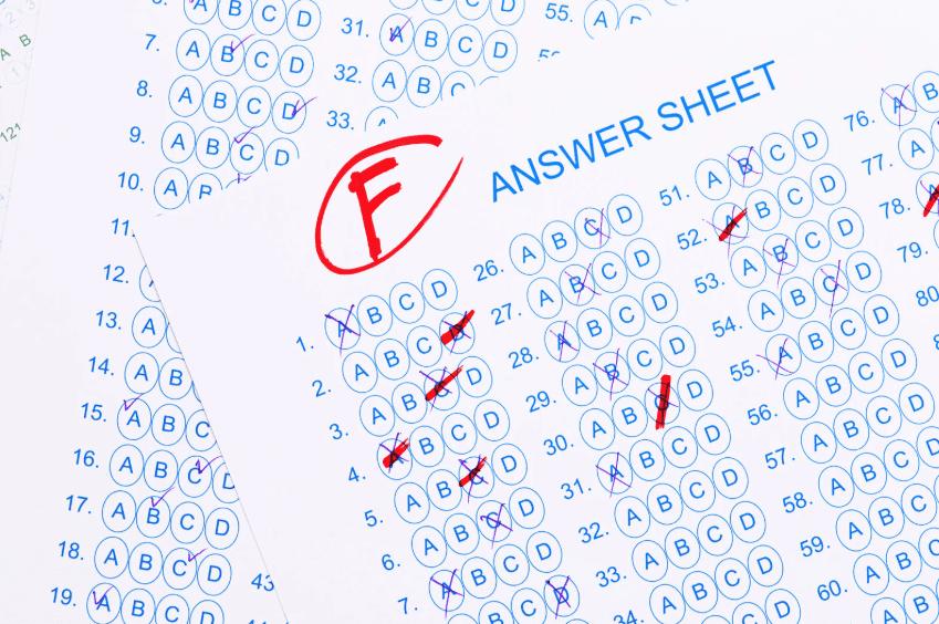 Failed exam paper