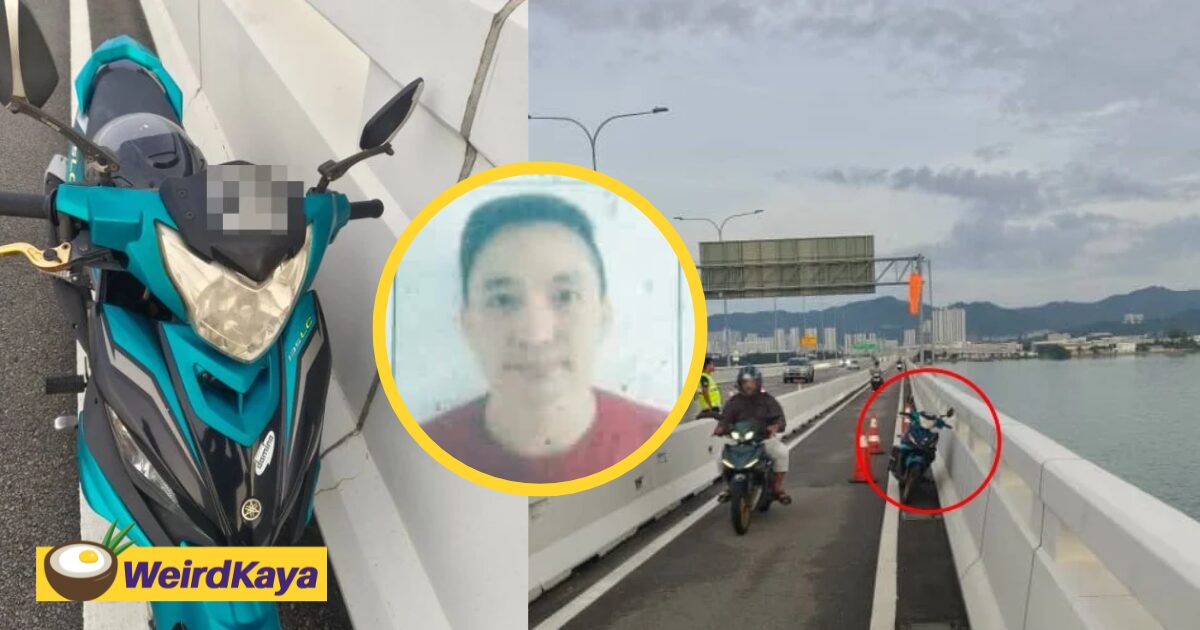 M'sian Man Leaves Motorbike & MyKad Behind Before Falling Off From Penang Bridge