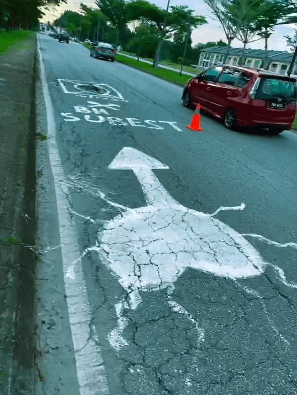 Final product of pothole painting in Subang