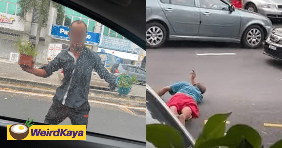 [VIDEO] Netizens Warn Of Beggar Who Throws Flower Pots If They Refuse To Give Alms