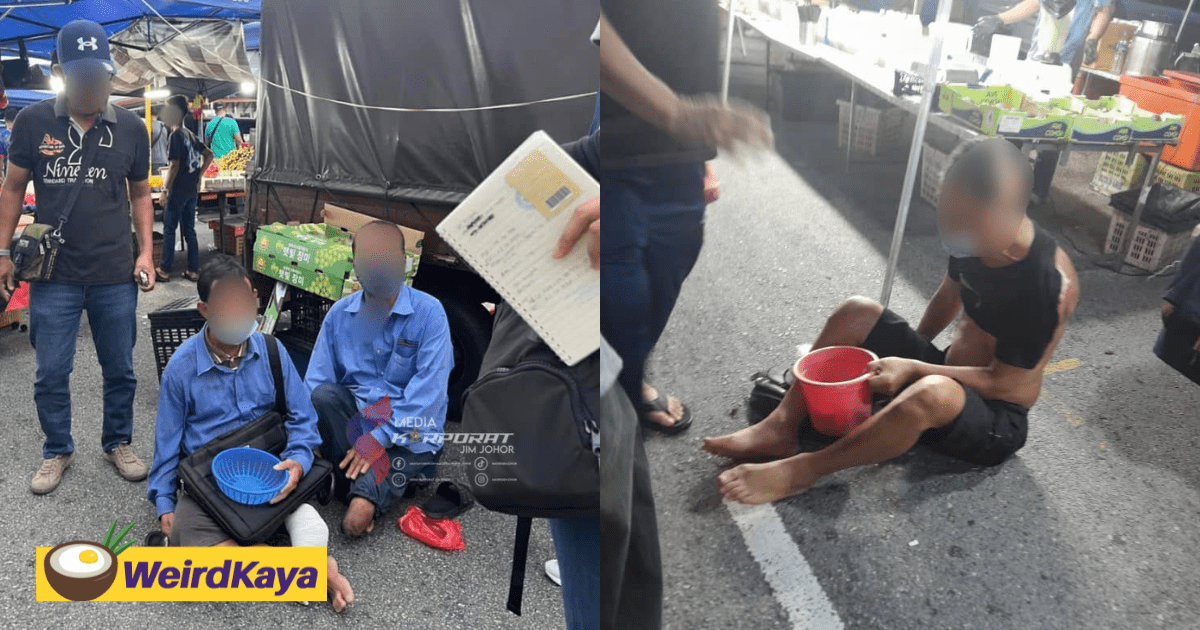 Group Of Foreign Beggars Who Allegedly Earn RM18K Monthly Nabbed At Johor Night Market