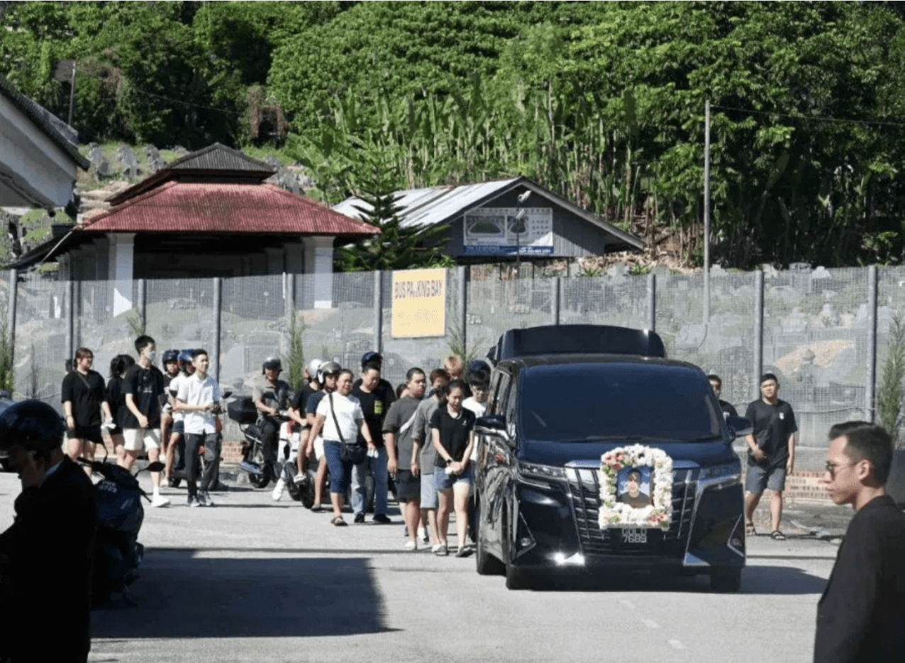 Funeral of the 18yo victim killed