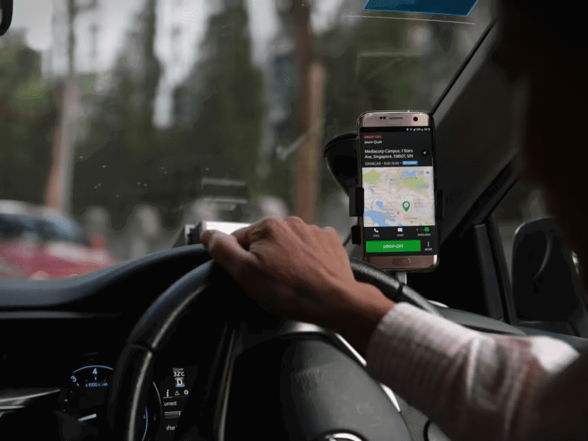 Grab driver at the steering wheel