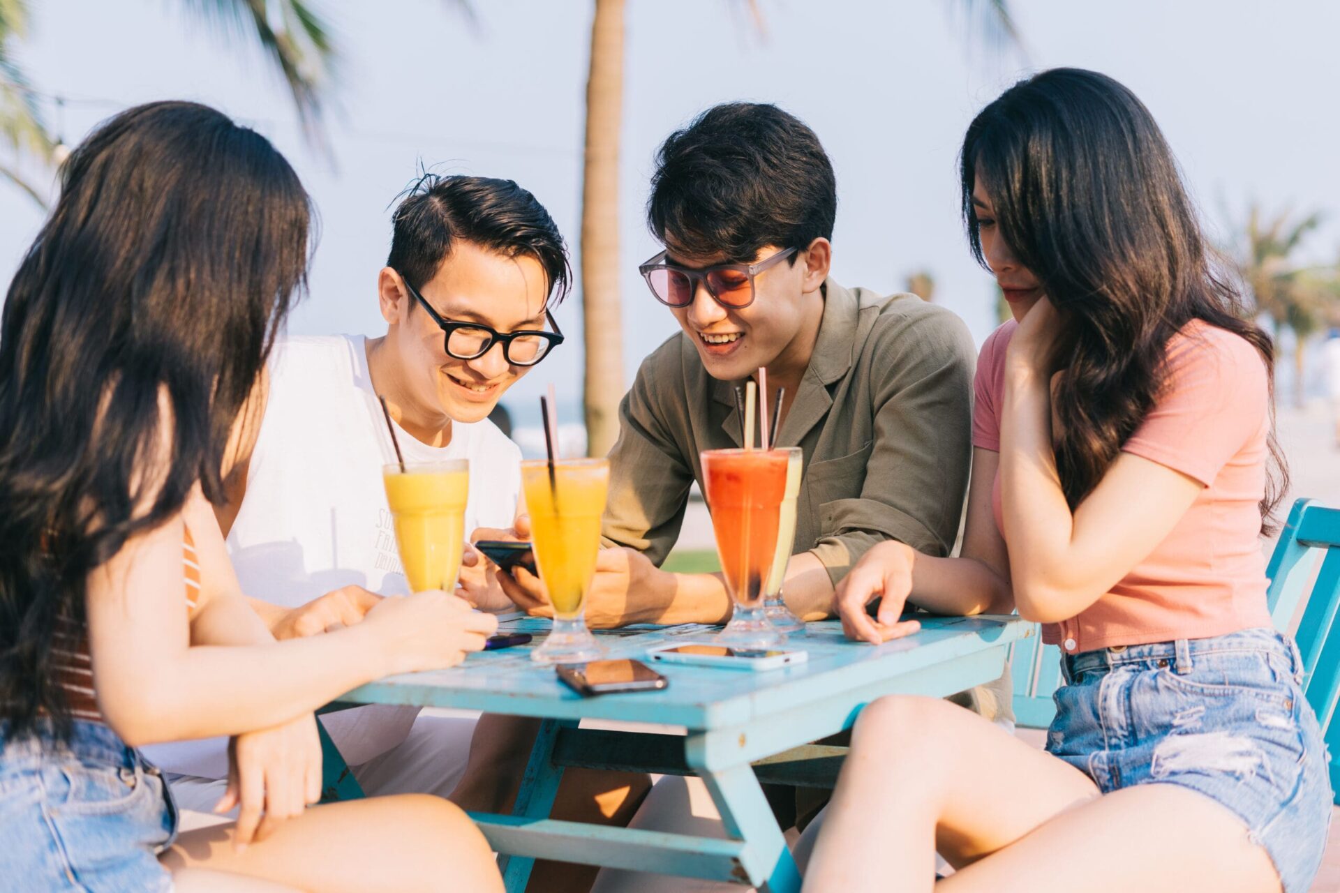 Group of young people hanging out