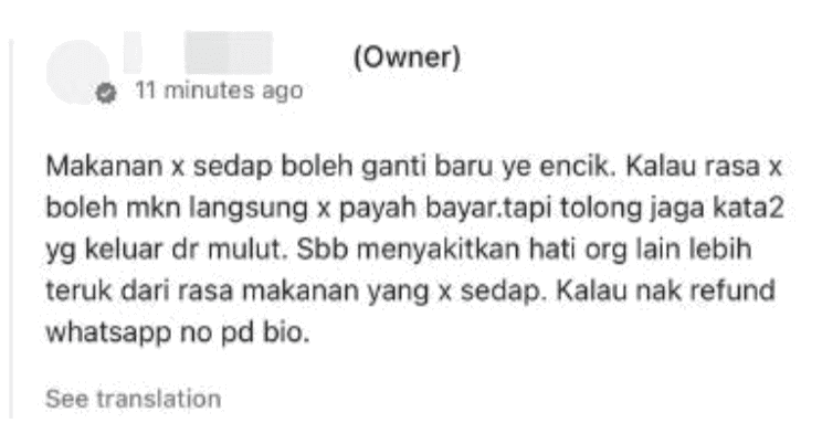 harsh google review restaurant in malaysia RM48.40 meal