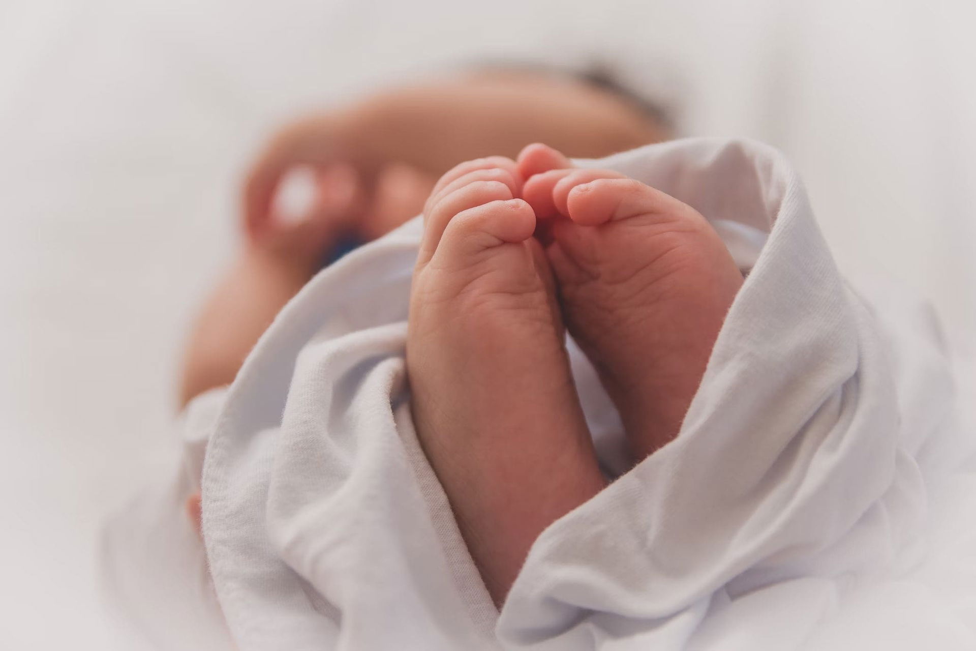Pair of newborn baby feet