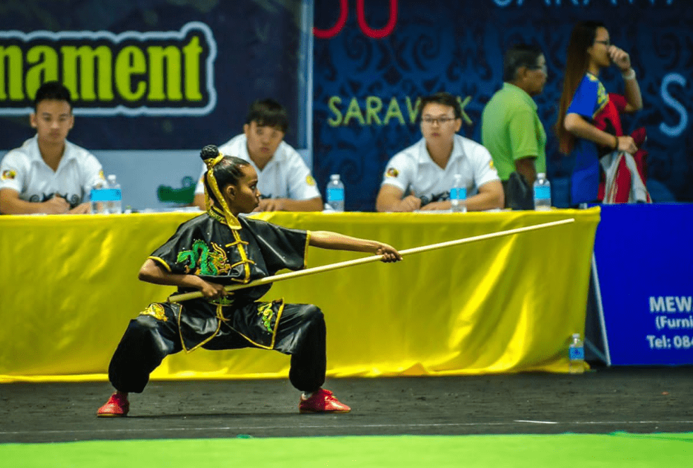 Jazmin in a wushu competition