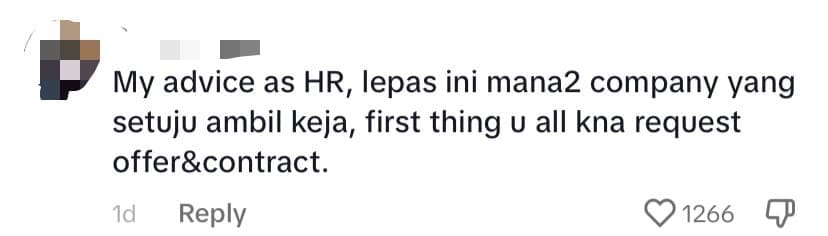 M'sian Woman Gets Fired After Just 1 Day Of Work, Slams Company For Accepting Her In The First Place - comment