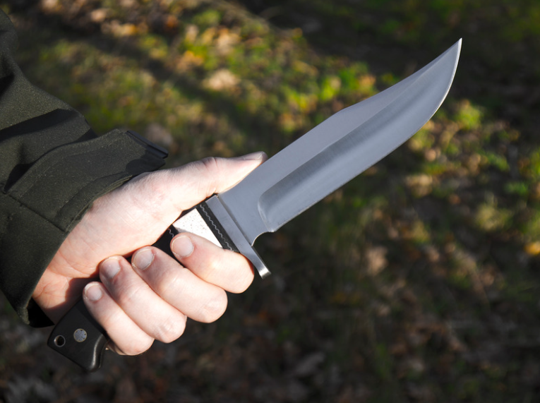 knife in man's hand