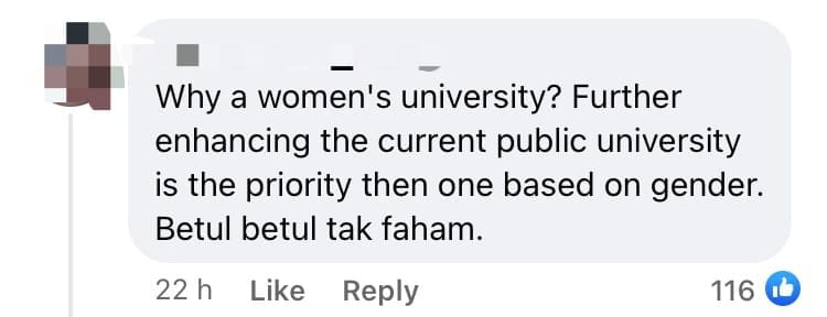 MOHE Proposes Establishing Women's University But M'sians Aren't Exactly Thrilled comment 1