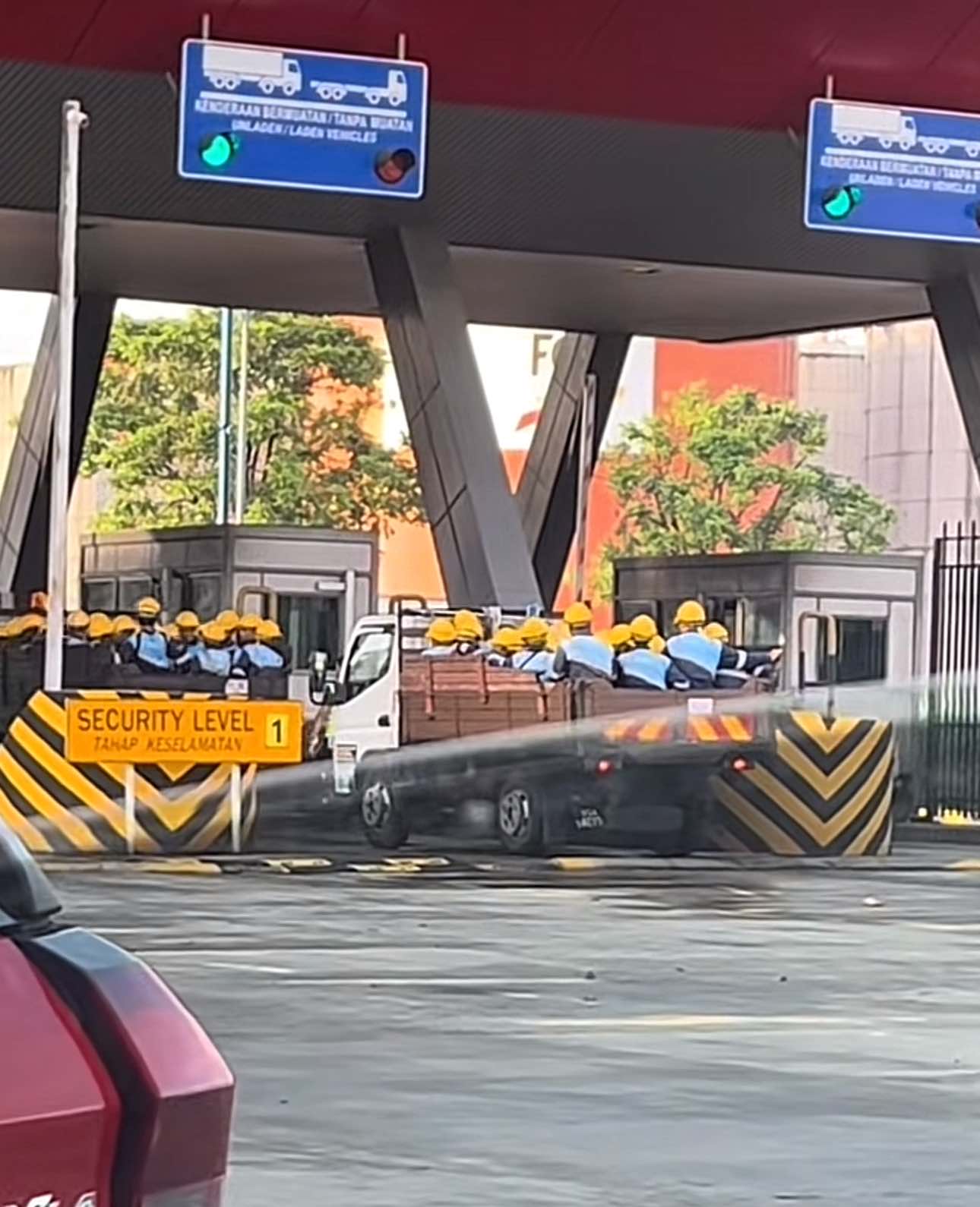 Minions looking construction workers