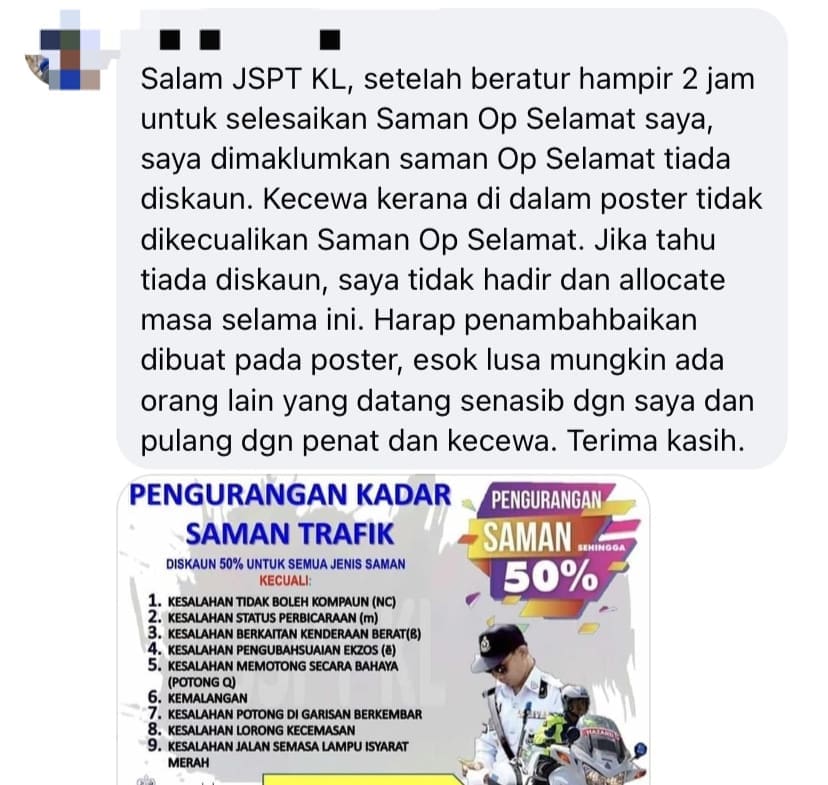 Long Queues Emerge As M'sians Line Up To Get 50% Off Traffic Fines comment 2