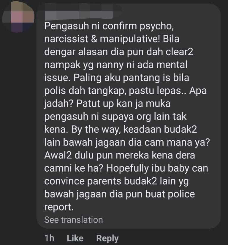 Nanny Pinches M'sian Baby's Ears & Cheeks, Blames It On Bad Mood Caused By Her Period comment 1