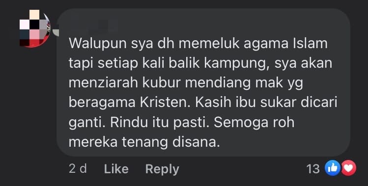 M'sian Couple Visits Grave Of Son Who Converted To Islam, Netizens Touched By Loving Gesture comment 2