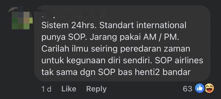 'Never Said AM Or PM!' — M'sian Man Blames 24-Hour Format For Causing His Sister To Miss Her Flight comment 2