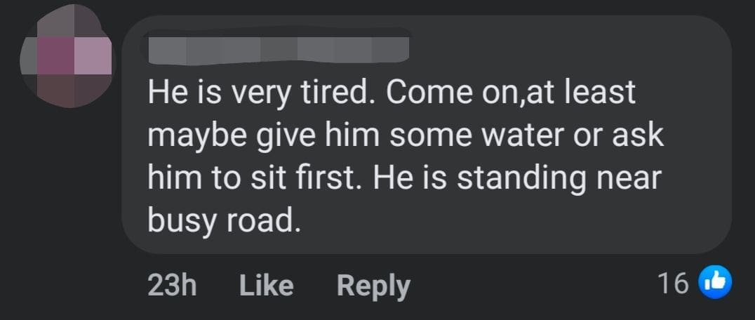 M'sian Traffic Policeman Falls Asleep While Standing, Netizens Think He May Be Unwell comment 2