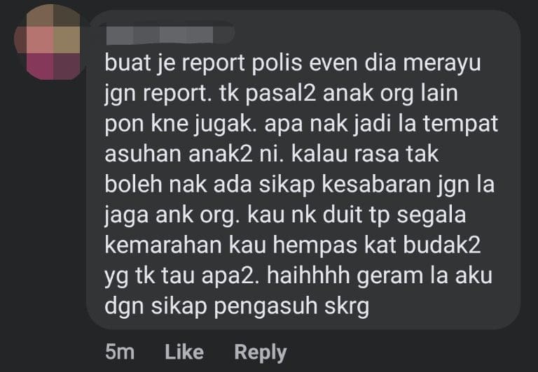 Nanny Pinches M'sian Baby's Ears & Cheeks, Blames It On Bad Mood Caused By Her Period comment 2