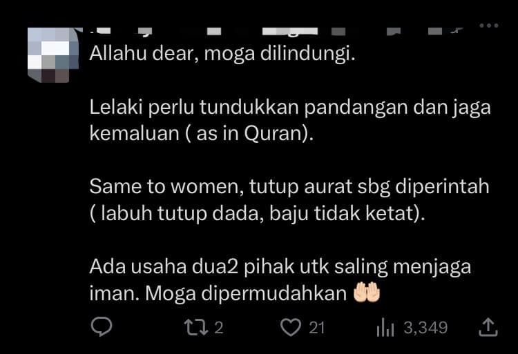"Your Breasts Made Me Drool" — M'sian Woman Sexually Harassed By Stalker At Ramadan Bazaar comment 1