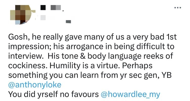 "Do I Look Like A Minister?" — MP Howard Lee Slammed For 'Arrogant' Attitude During Healthcare Interview comment 1