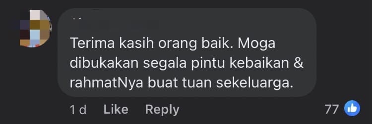 M'sian Praised For Giving Free Food To Man Who Couldn't Work Due To Fever comment 1