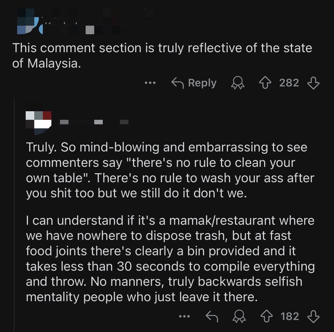 M'sian Rants About Customers Not Clearing The Table After Eating, Sparks Debate comment 4