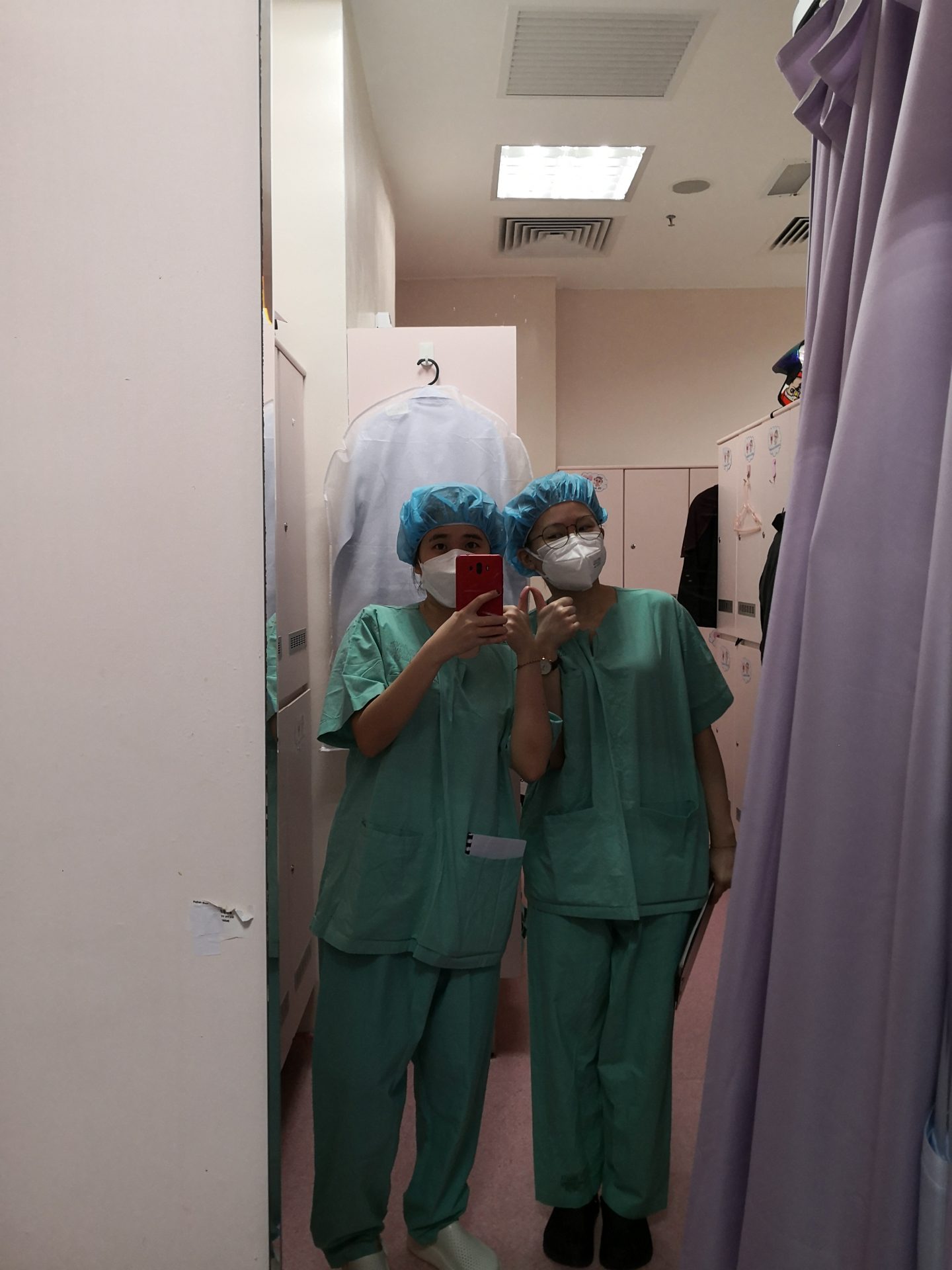 Lee with colleague