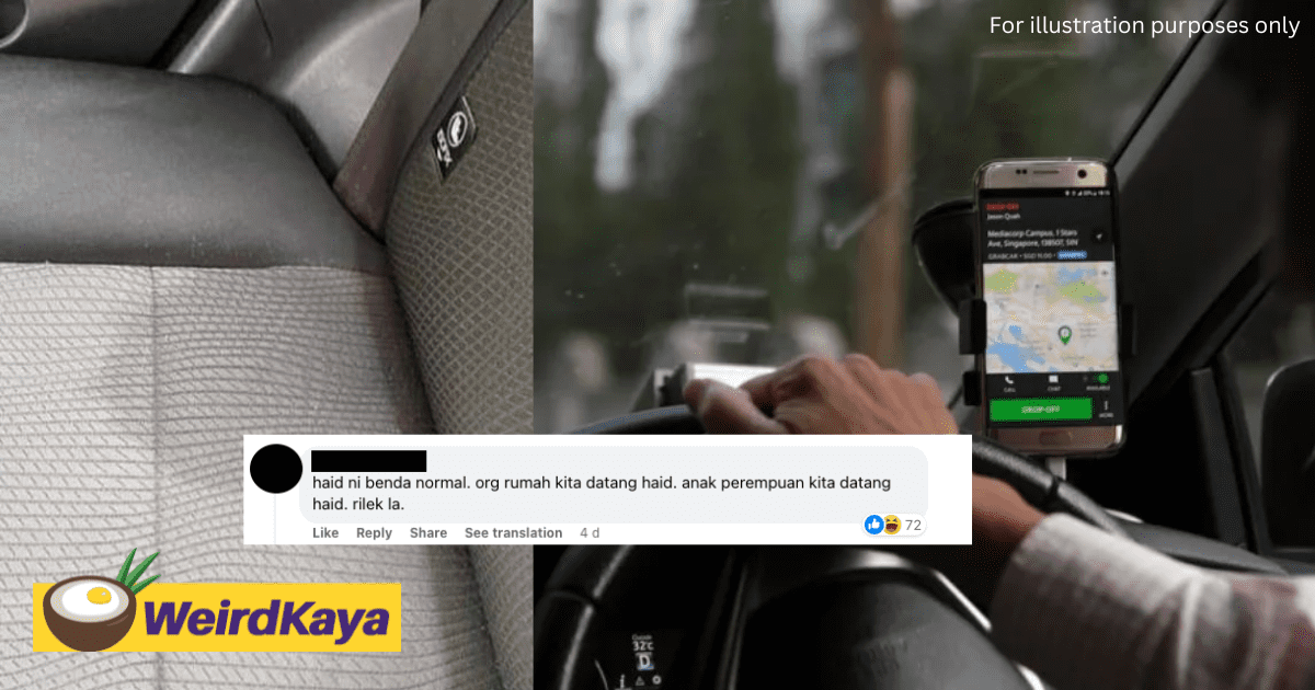 M'sian Grab Driver Horrified To Find Car Seat Stained With Period Blood By Passenger