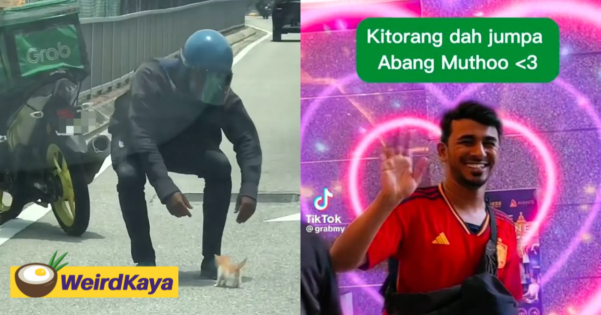 M'sian Grab Rider Who Saved Kitten From Busy Road Gets Rewarded For His Kindness