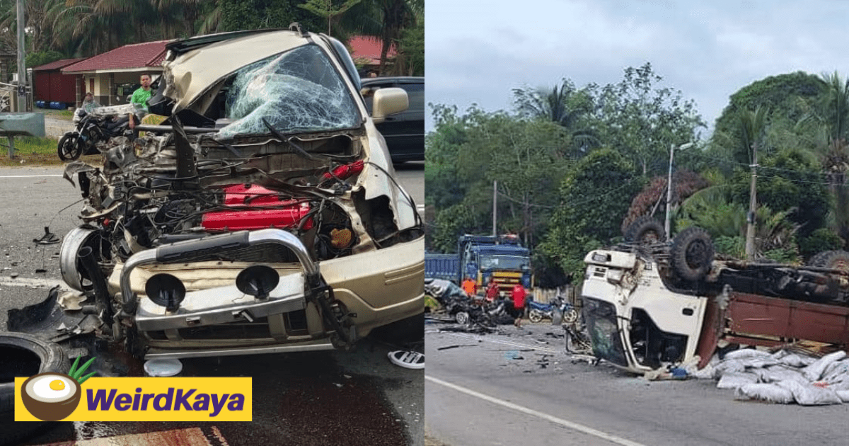 M'sian SUV Driver Tries To Overtake But Rams Into Lorry And Dies At The Scene