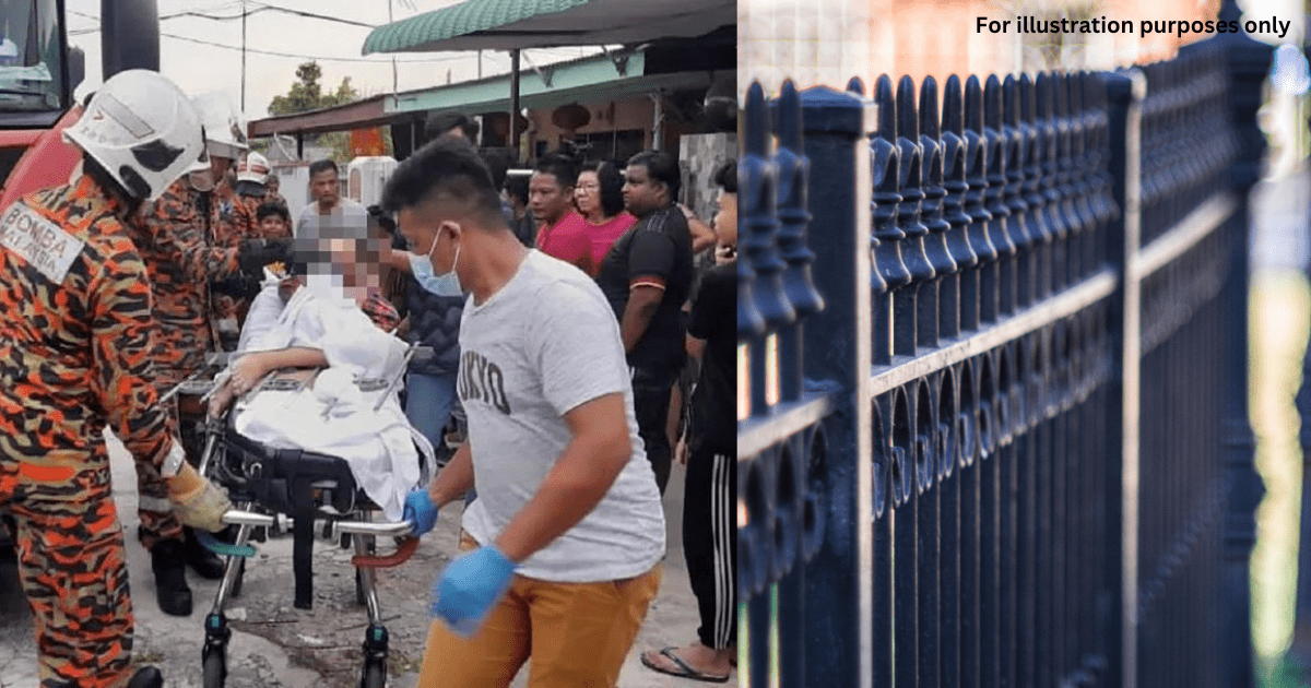 12yo M'sian Boy Pierces Buttocks And Gets Stuck While Climbing Metal Fence