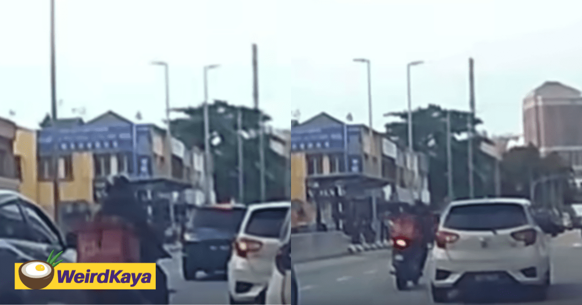 M’sian Delivery Rider Smashes Myvi's Side Mirror For Blocking His Path
