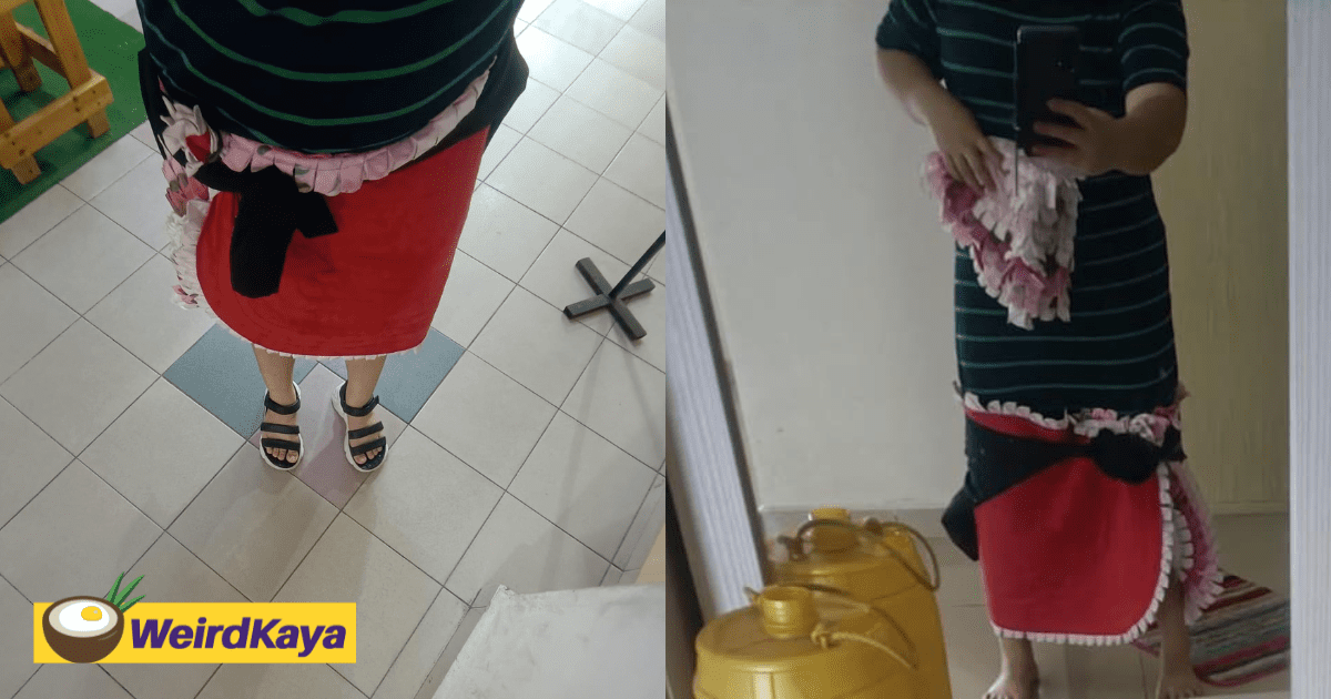 Quick-Thinking M'sian Woman Uses Car Seat Cushion As A Skirt To Enter Police Station, Netizens Praise Her Creativity