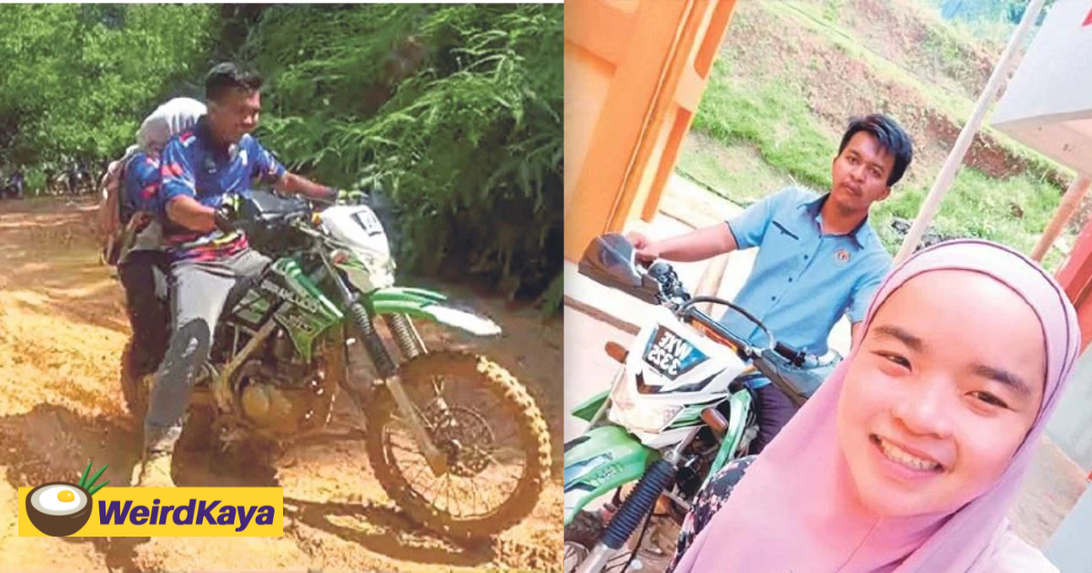 M'sian Couple Rides 40km By Bike Every Week Just To Get To Work At Kelantan School