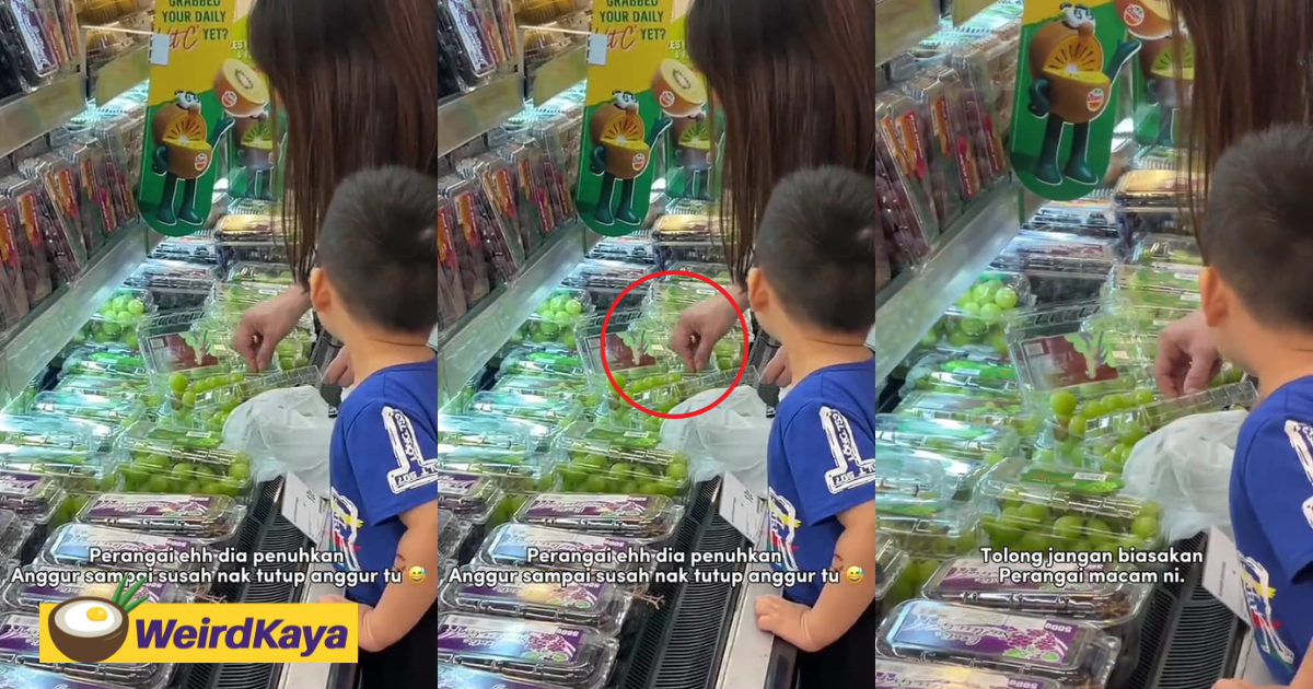 M’sians Slam Woman Caught Swapping Grapes From Another Box To Fill Up Her Own