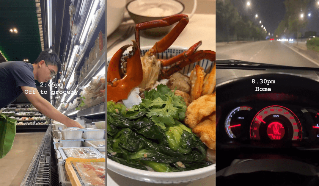 Mike Choo, a 26-year-old chef buying groceries and to cook and then going back home