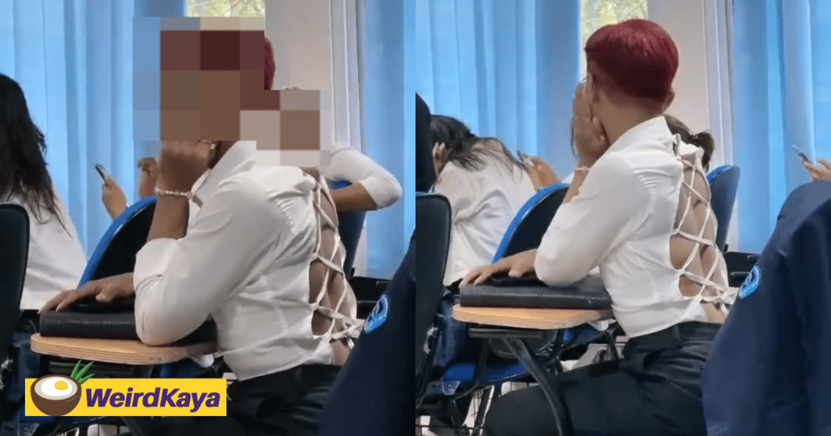 M'sian Netizens Slam Male University Student For Wearing Controversial Backless White Shirt To Lecture
