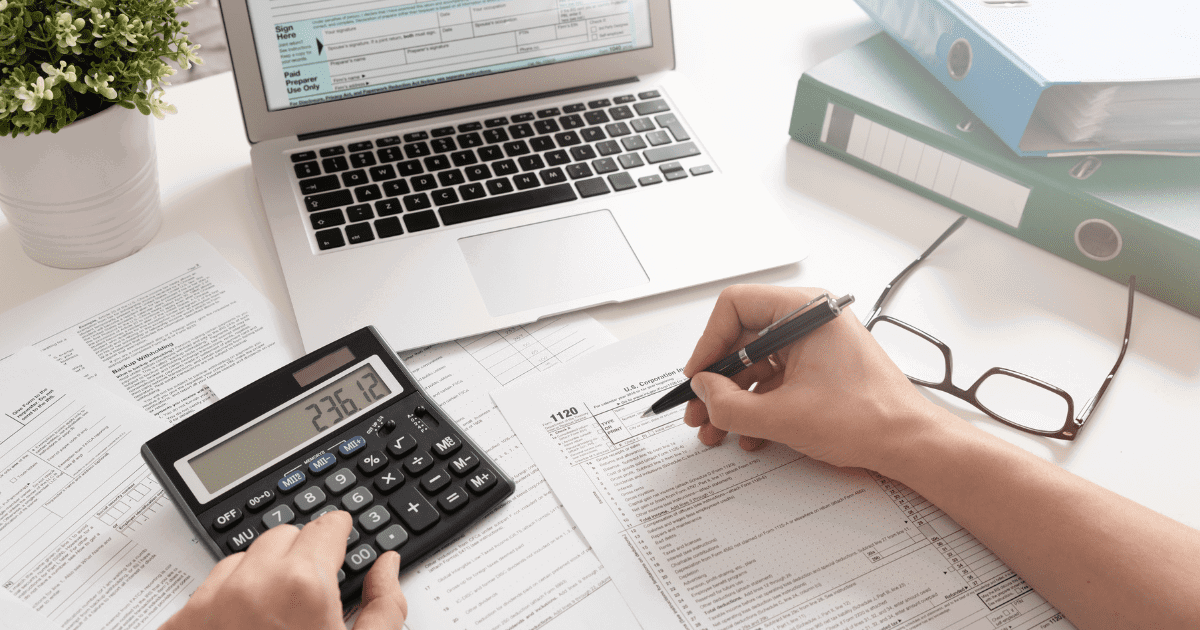 laptop and calculator