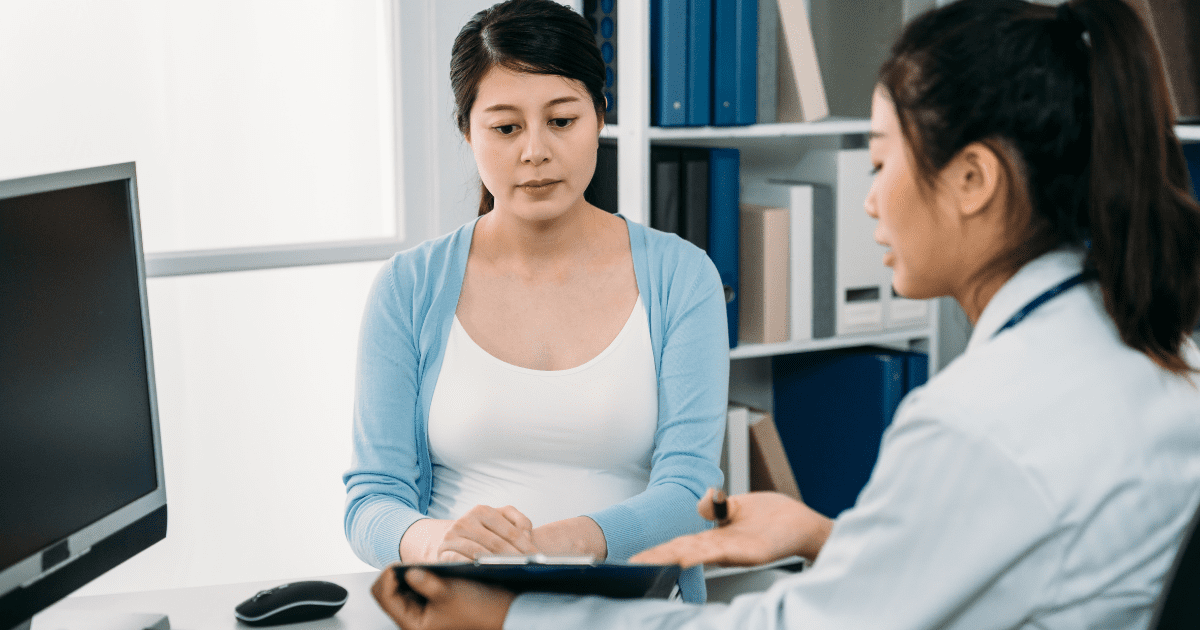 woman and a doctor