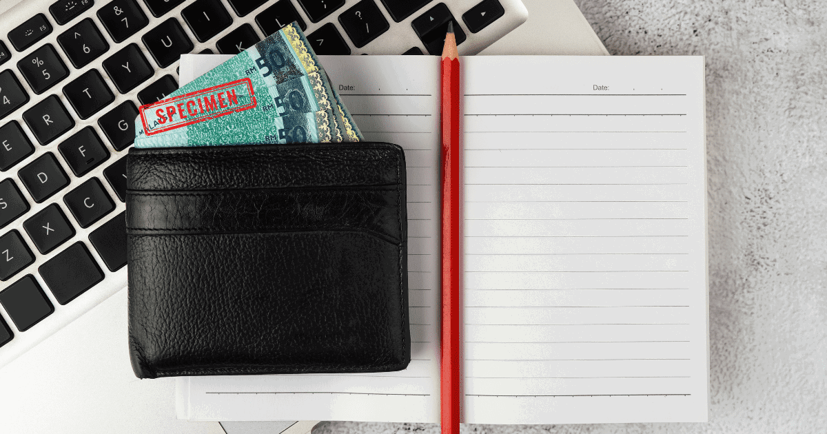 wallet with ringgit notes in it