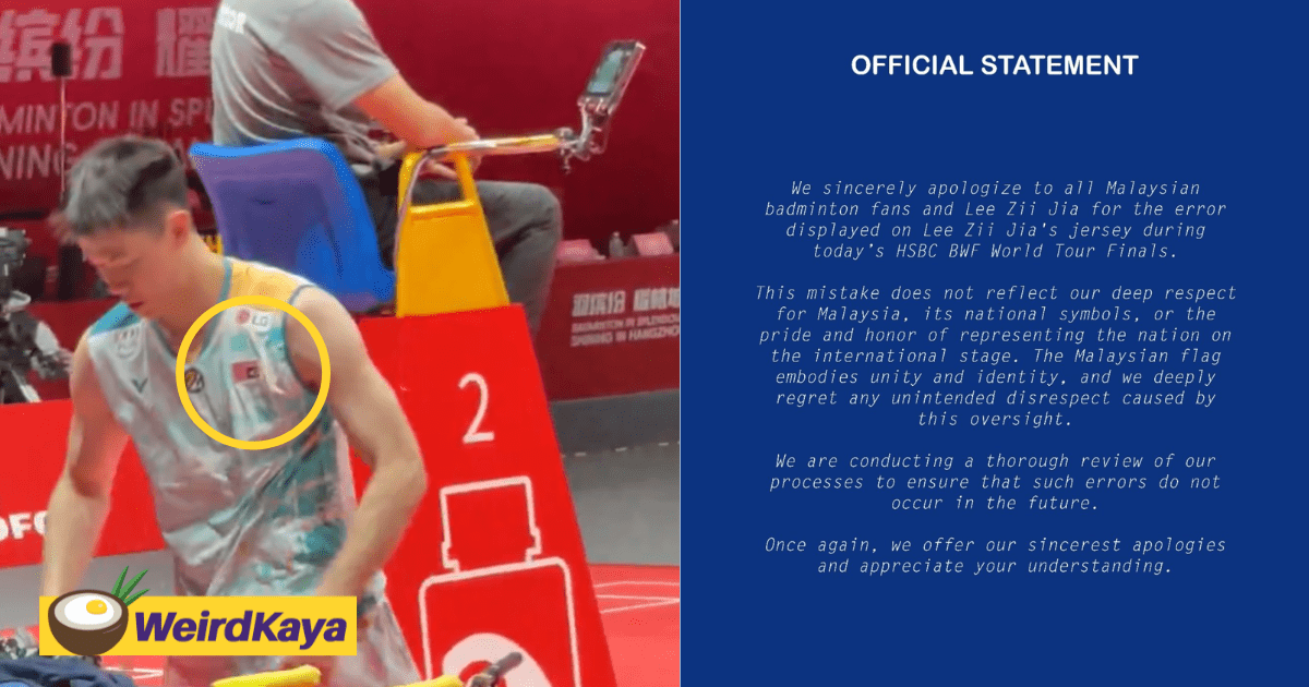 Lee Zii Jia Wears Jersey With Upside-Down Jalur Gemilang, Victor Apologises For Error