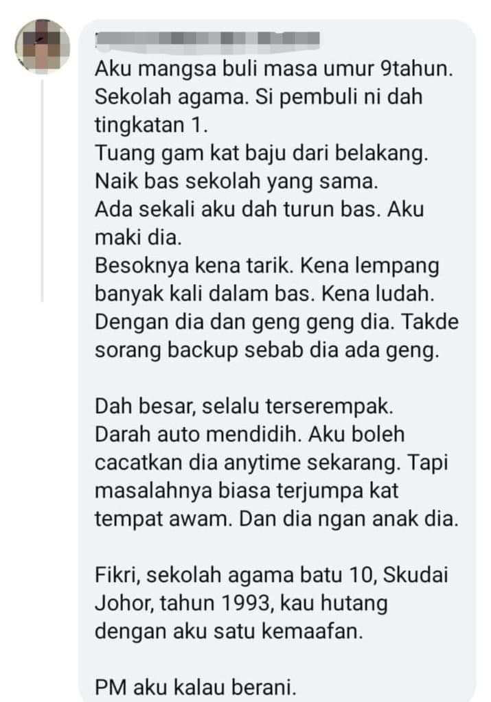 M'sian man demands apology from school bully